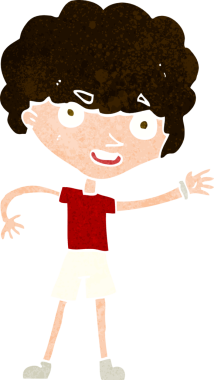 Bir insan tarafından çizilmiş sportif bir çizgi film karakteri