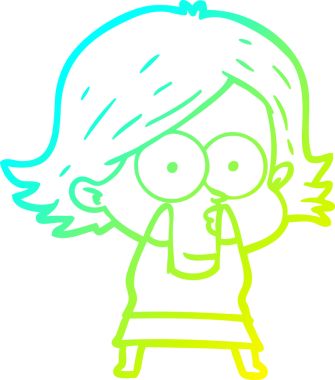 Bir insan tarafından somurtulmuş çizgi film kızı çizimi.