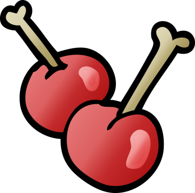 Bir insan tarafından çizilmiş kırmızı kirazlar.