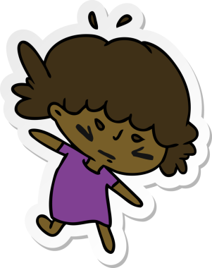 Bir insan tarafından çizilmiş sevimli bir kawai kızının çizilmiş bir karikatür çizimi.