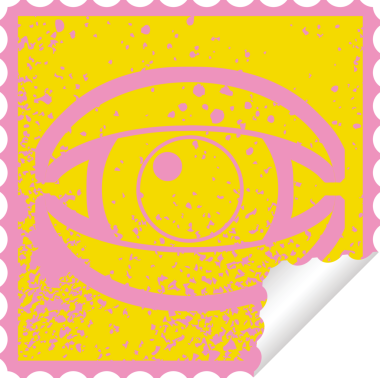 bir insan tarafından çizilmiş göz çizelgesine bakan sıkıntılı etiket resimleme simgesi