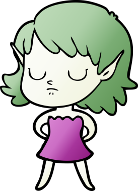 Bir insan tarafından çizilmiş bir elf kızı.