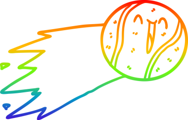 gökkuşağı gradyan çizgisi bir insan tarafından çizilmiş uçan tenis topu çizgi filmi