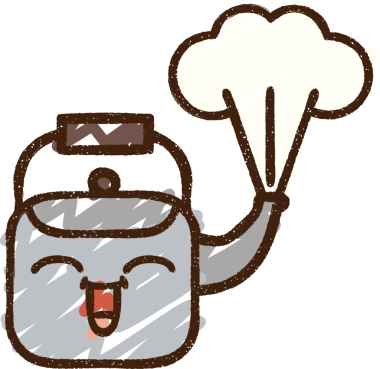 Bir insan tarafından çizilen buharlı çaydanlık tebeşiri