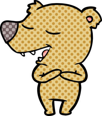 Bir insan tarafından çizilmiş bir çizgi film karakteri.