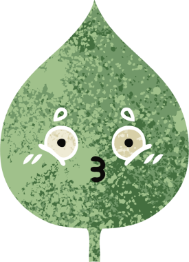 Bir insan tarafından çizilmiş dışavurumsal yaprağın retro çizim tarzı karikatürü