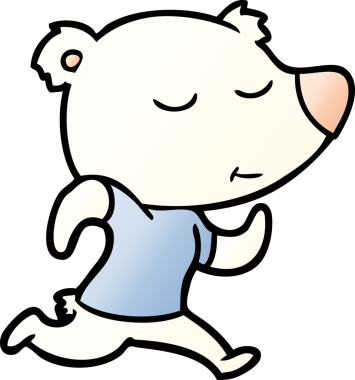 Bir insan tarafından çizilmiş mutlu kutup ayısı çizgi filmi.