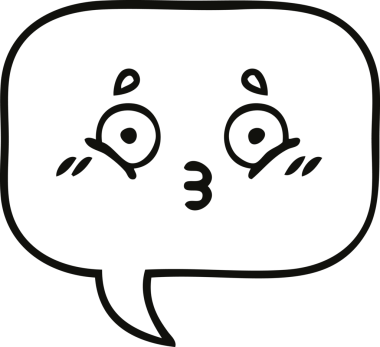 Bir insan tarafından çizilmiş bir konuşma baloncuğunun çizgi çizimi