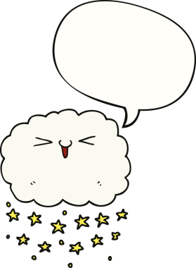 Bir insan tarafından çizilmiş mutlu karikatür bulutu.