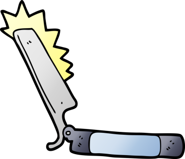 Bir insan tarafından çizilmiş keskin bir jilet.