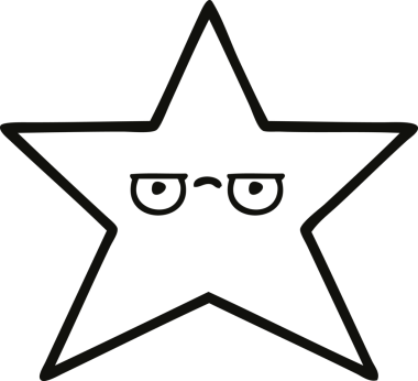 Bir insan tarafından çizilmiş yıldız balığının çizgi çizimi