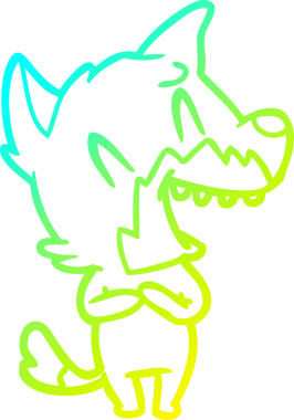 Bir insan tarafından çizilmiş gülen tilki çizgi filmi.