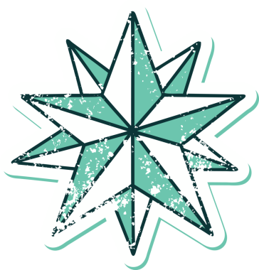 Bir insan tarafından çizilmiş bir yıldızın sembolik dövmeli görüntüsü