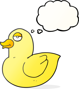 Bir insan tarafından çizilmiş serbest çizim baloncuk çizgi film ördeği