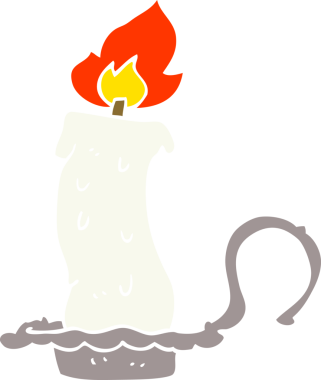 Bir insan tarafından çizilmiş karalama yanan mum.