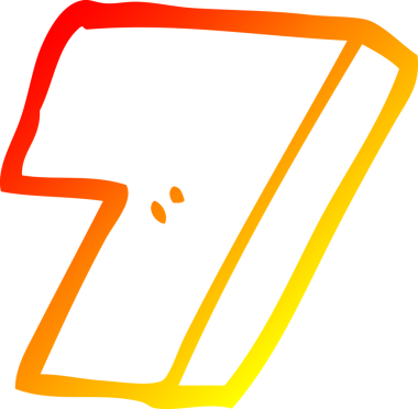 Bir insan tarafından çizilen yedi numaralı çizgi filmin sıcak gradyan çizimi