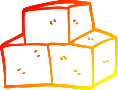 Bir insan tarafından çizilmiş karikatür esinti bloklarının sıcak gradyan çizgileri