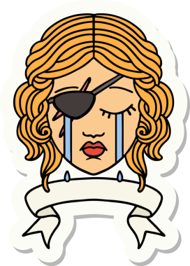 Bir insan tarafından çizilmiş bayrağı olan ağlayan bir insan hırsızının çıkartması.