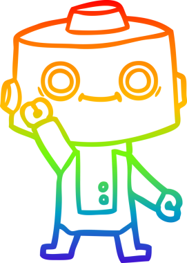 gökkuşağı gradyan çizgisi bir insan tarafından çizilmiş robot çizgi