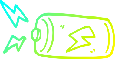 Bir insan tarafından çizilmiş bir karikatür bataryasının soğuk gradyan çizimi