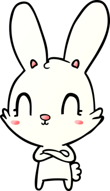 Bir insan tarafından çizilmiş şirin çizgi film tavşanı.