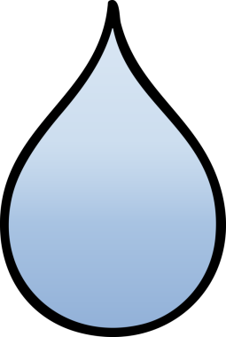 bir insan tarafından çizilen gölgeli yağmur damlası.