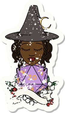 Retro Dövme Tarzı İnsan Büyücüsü Doğal 20 zar atışıyla Bir insan tarafından çizilmiş