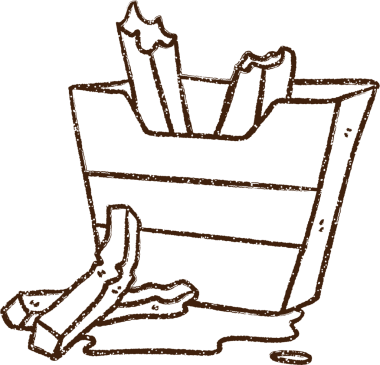 Yağlı Kızartma Kömürü Bir insan tarafından çizilmiş