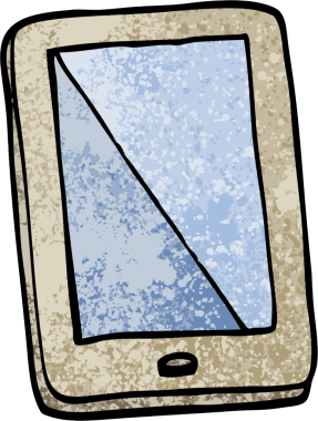 bir insan tarafından çizilmiş grunge desenli çizim çizgi film bilgisayar tableti