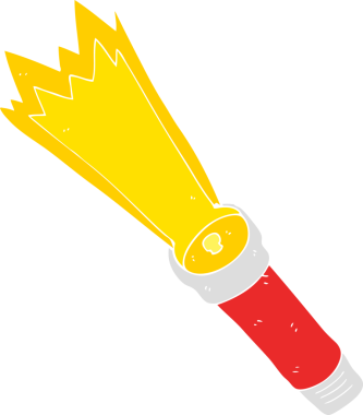 Bir insan tarafından çizilen meşalenin düz renk çizimi