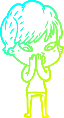 Bir insan tarafından çizilmiş bir karikatür kadın çizimi.