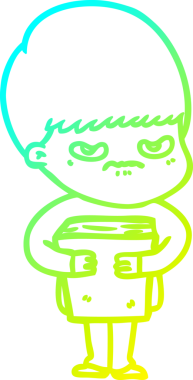 Bir insan tarafından çizilmiş soğuk gradyan çizgi film karakteri.