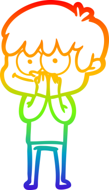 gökkuşağı gradyanı çizimi bir insan tarafından çizilmiş mutlu bir çizgi film adamı