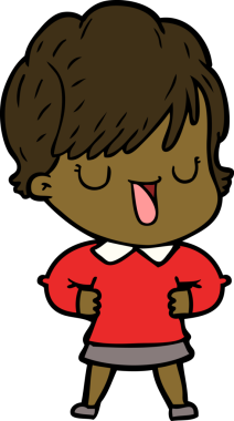 Bir insan tarafından çizilmiş bir karikatür kadın konuşuyor.