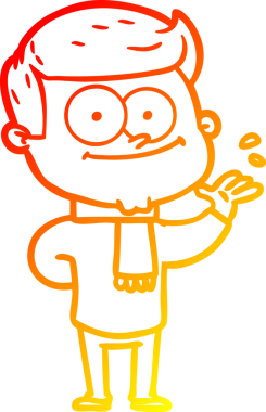 Bir insan tarafından çizilmiş mutlu bir adamın çizgi çizimi.