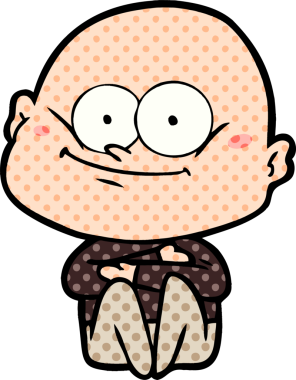 Bir insan tarafından çizilmiş kel bir adam.