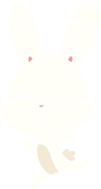 Koşan tavşancık düz renkli çizgi film bir insan tarafından çizildi