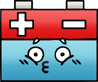 Bir insan tarafından çizilmiş bir araba aküsünün gölgelenmiş karikatürü