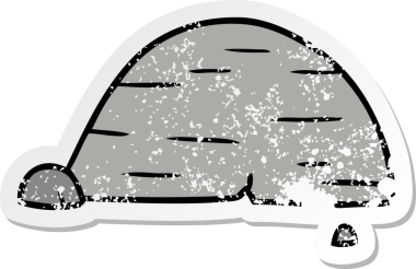 İnsan eliyle çizilmiş gri taş karalamalar çizilmiş.