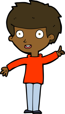 Bir insan tarafından çizilmiş bir fikri olan çizgi film çocuğu.