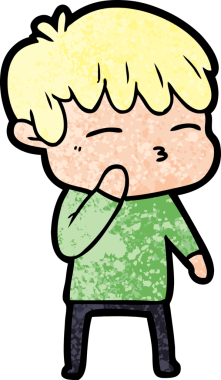 Bir insan tarafından çizilmiş meraklı bir çocuk.