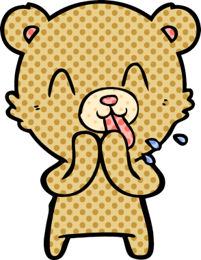 Bir insan tarafından çizilmiş kaba çizgi film ayısı.