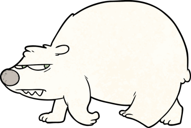 Bir insan tarafından çizilmiş kutup ayısı karikatürü