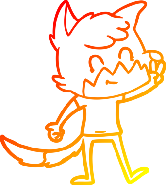 Bir insan tarafından çizilmiş, karikatür, arkadaş canlısı tilki çizimi.