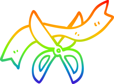 Bir insan tarafından çizilmiş bir karikatür seremonisi makasının çizimi