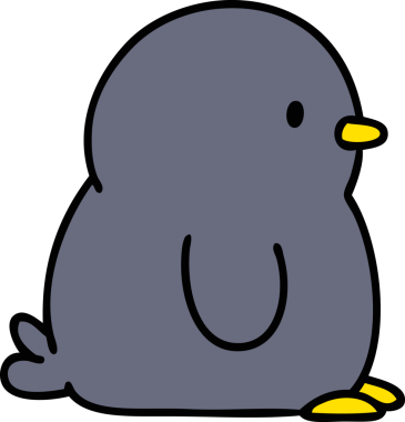 Bir insan tarafından çizilmiş küçük sevimli bir penguen çizimi.