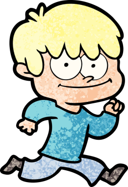 Bir insan tarafından çizilmiş mutlu çizgi film adamı.