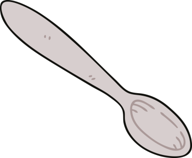 Bir insan tarafından çizilmiş tuhaf bir çizgi film kaşığı.
