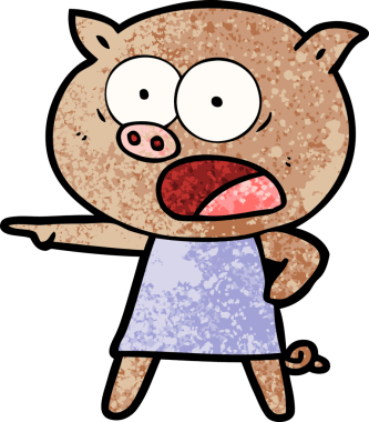 Bir insan tarafından çizilmiş domuz bağırması.