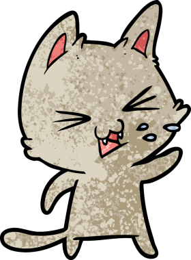 Bir insan tarafından çizilmiş kedi tıslaması.